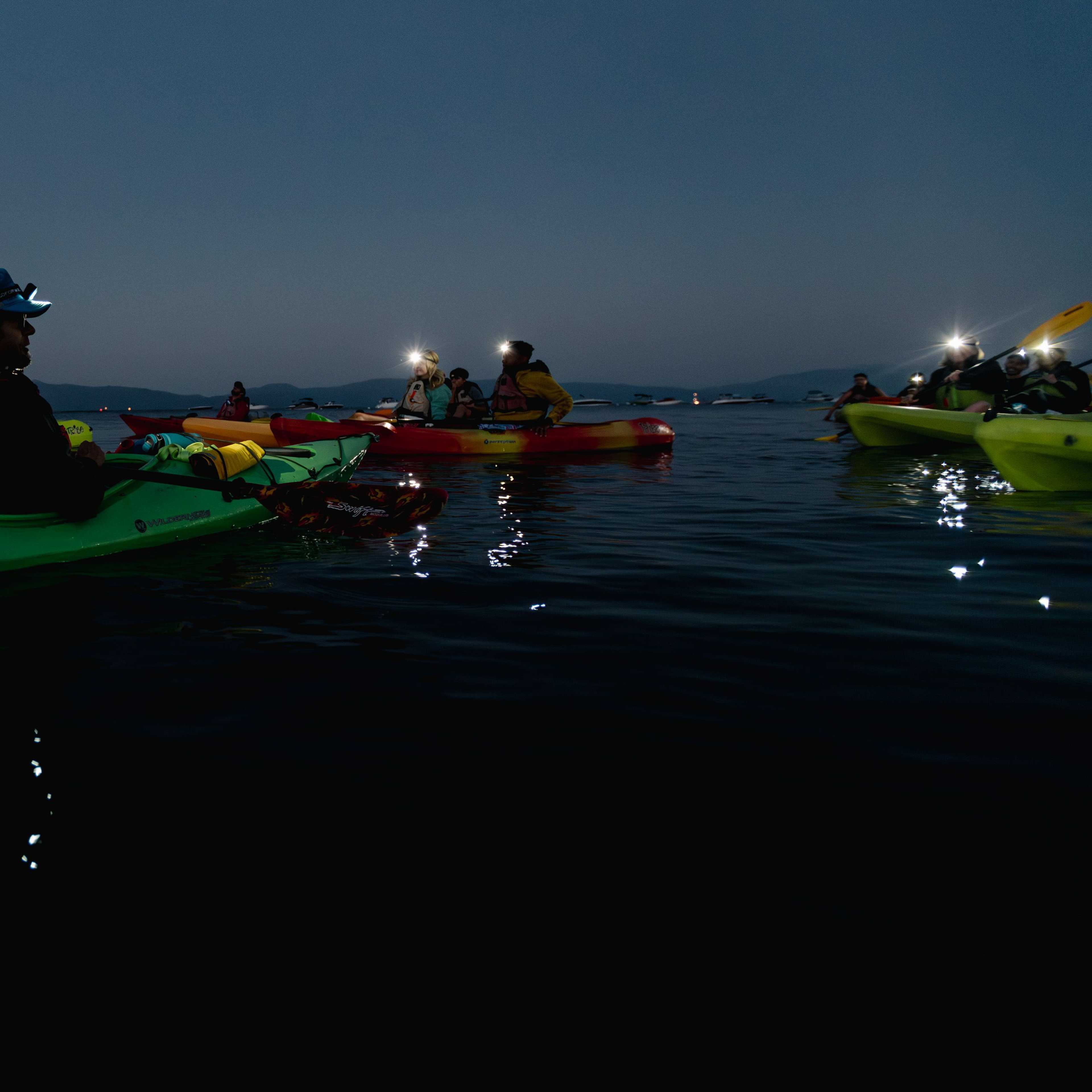 kayak tour by headlight