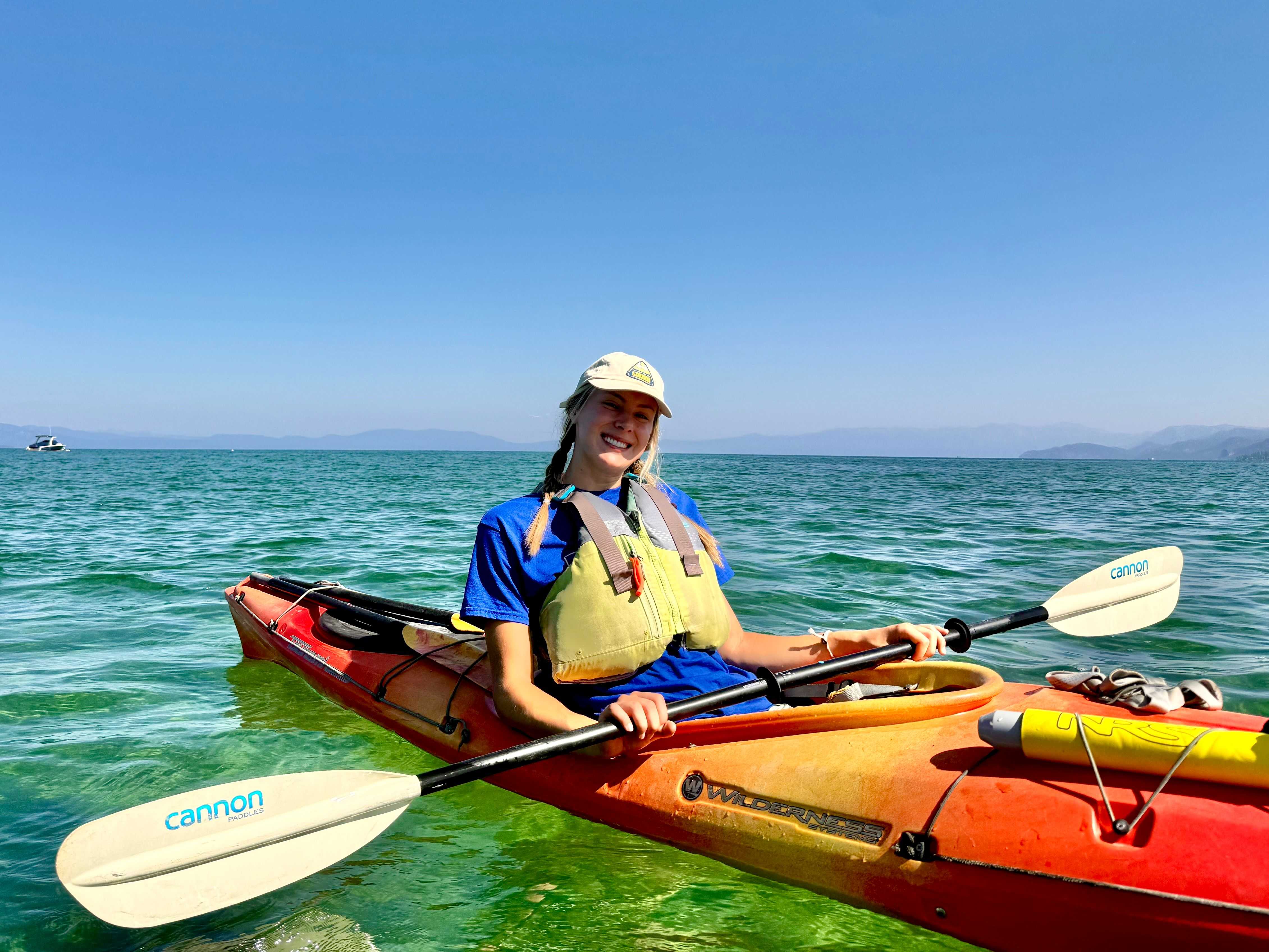 Mila M kayak guide on Lake Tahoe